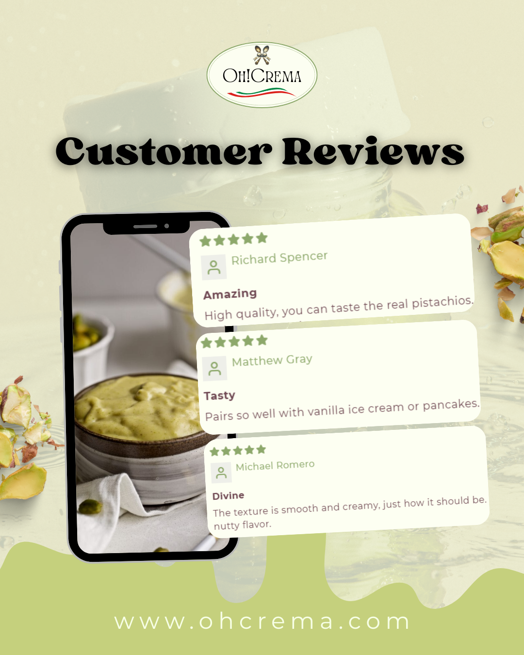 Oh! Crema – Premium Italian Pistachio Cream Spread | 200g Jar