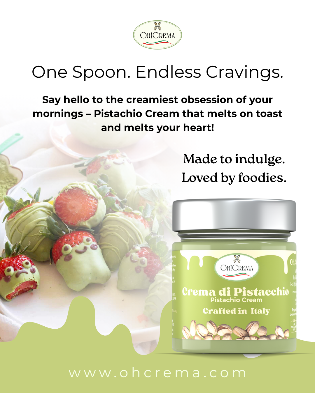 Oh! Crema – Premium Italian Pistachio Cream Spread | 200g Jar