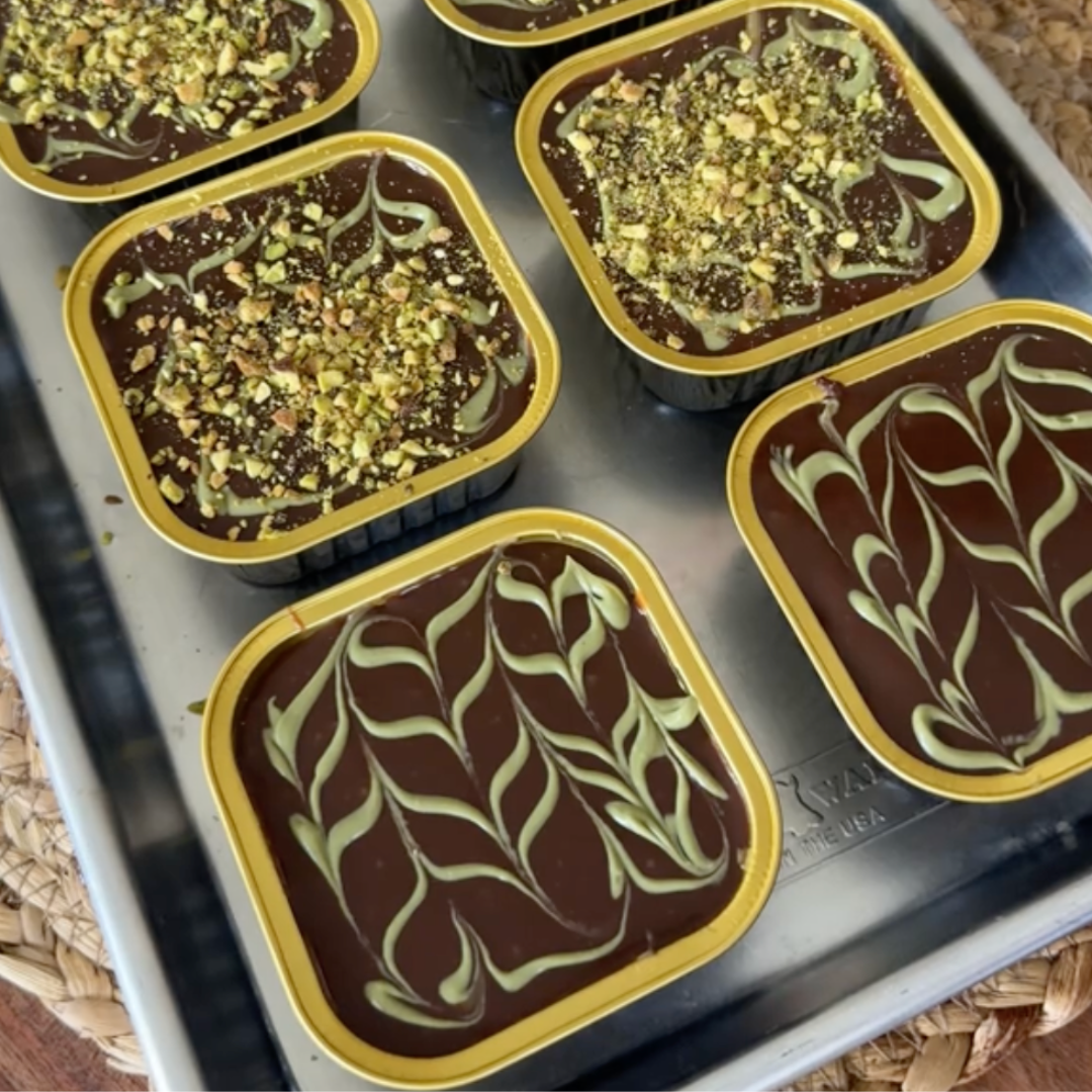 Dubai Pistachio Brownies with Kadayif – 2 Pack (4 oz Trays)