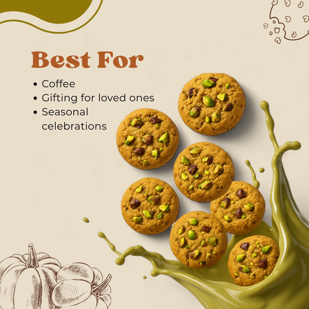 Pumpkin Spice Pistachio Chocolate Chip Cookies | Oh! Crema – 4 Pack