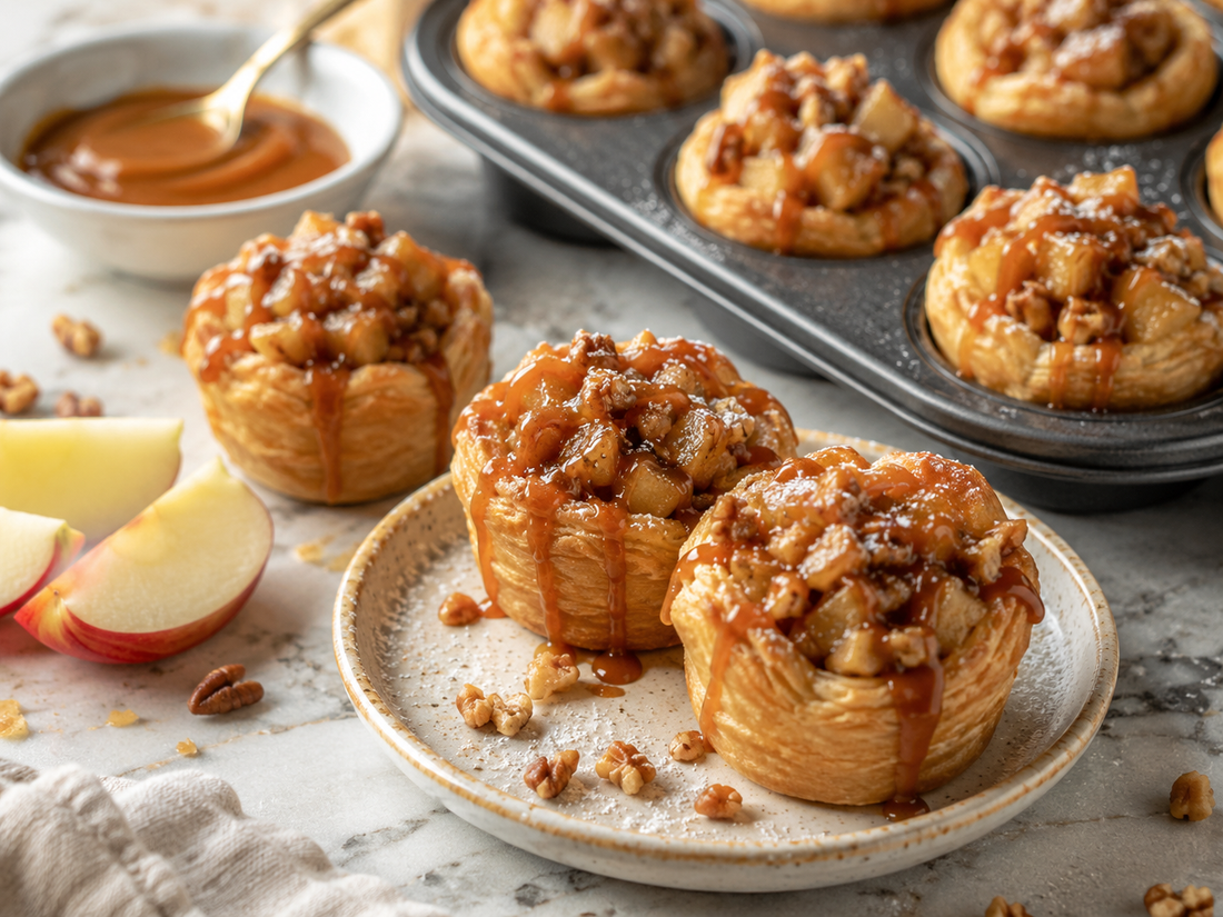 Salted Caramel Apple Puff Pastry Cups | Oh! Crema