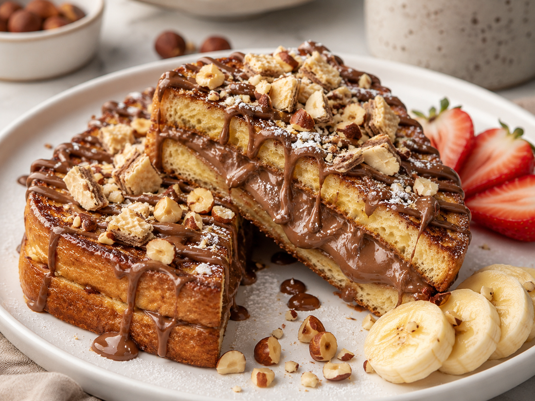 Hazelnut Wafer Stuffed French Toast Recipe | Oh! Crema