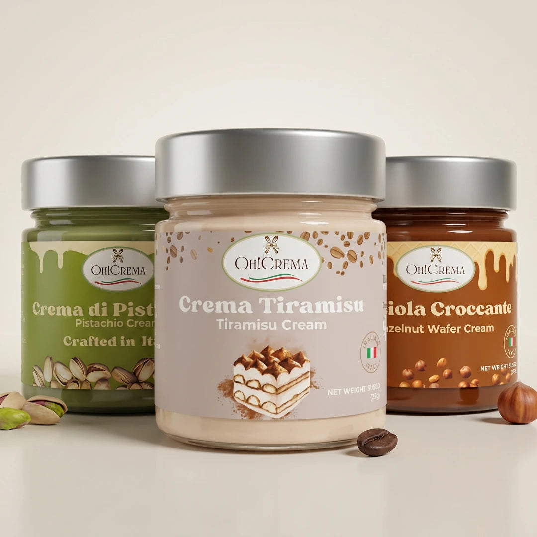Pistachio Cream, Hazelnut Spread & Tiramisu Dessert Jars | Premium Trio Bundle