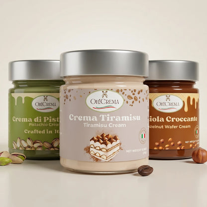 Pistachio Cream, Hazelnut Spread & Tiramisu Dessert Jars | Premium Trio Bundle