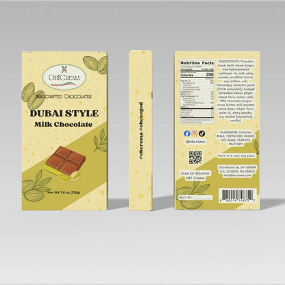 Dubai Style Chocolate Bar – Pistachio Delight 7.6 oz