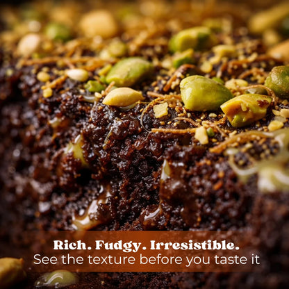 Dubai Pistachio Brownie with Kataifi – Heart Shaped 10 oz Tray
