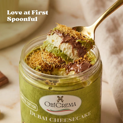 Dubai Cheesecake in a Jar – Kataifi, Pistachio & Chocolate (8oz)
