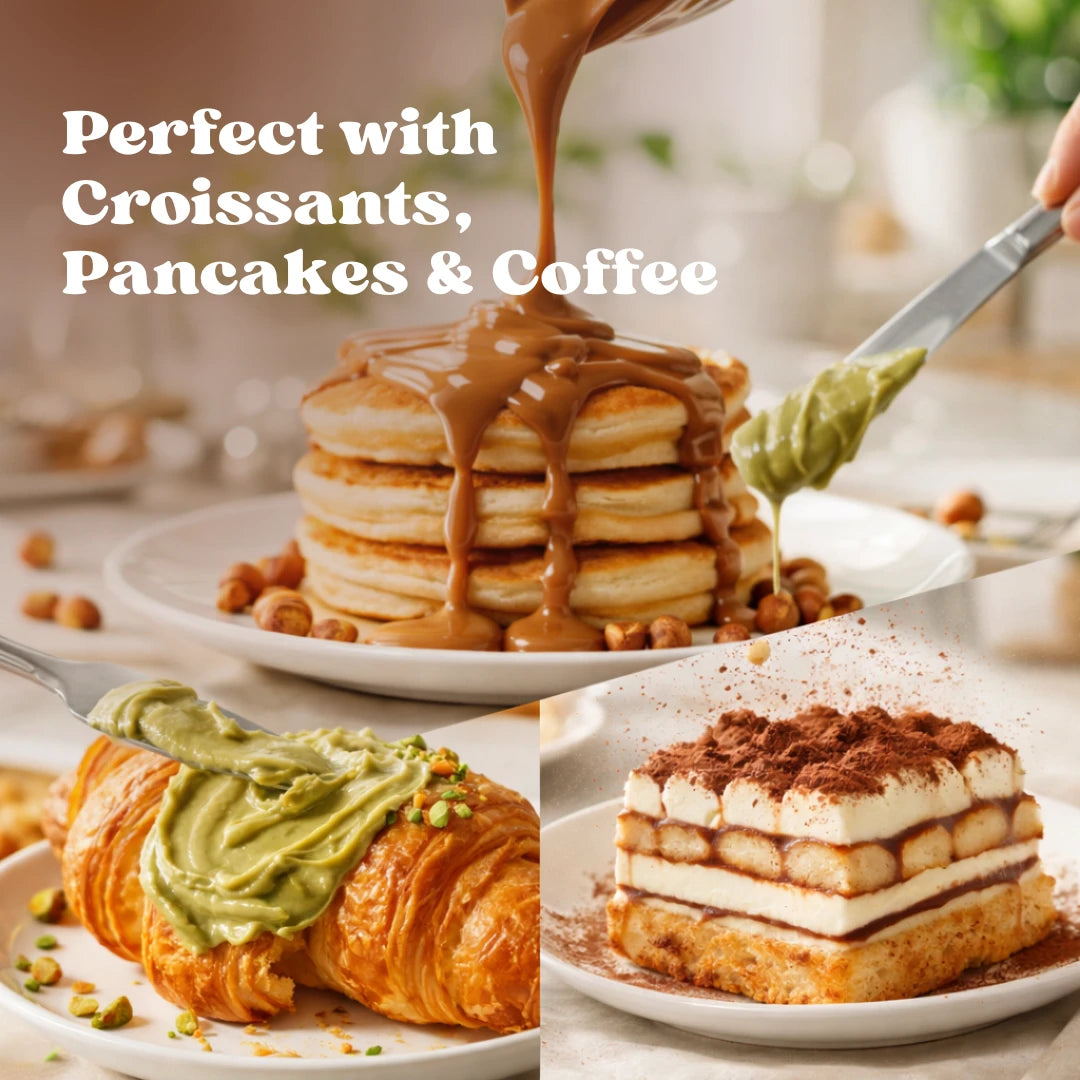 Italian Gourmet Spread Trio - Dubai Pistachio, Hazelnut Wafer & Tiramisu (3-Pack)