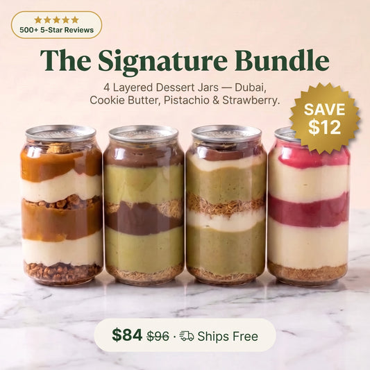 Oh! Crema Signature Bundle — 4 Layered Dessert Jars | Dubai, Cookie Butter & Strawberry