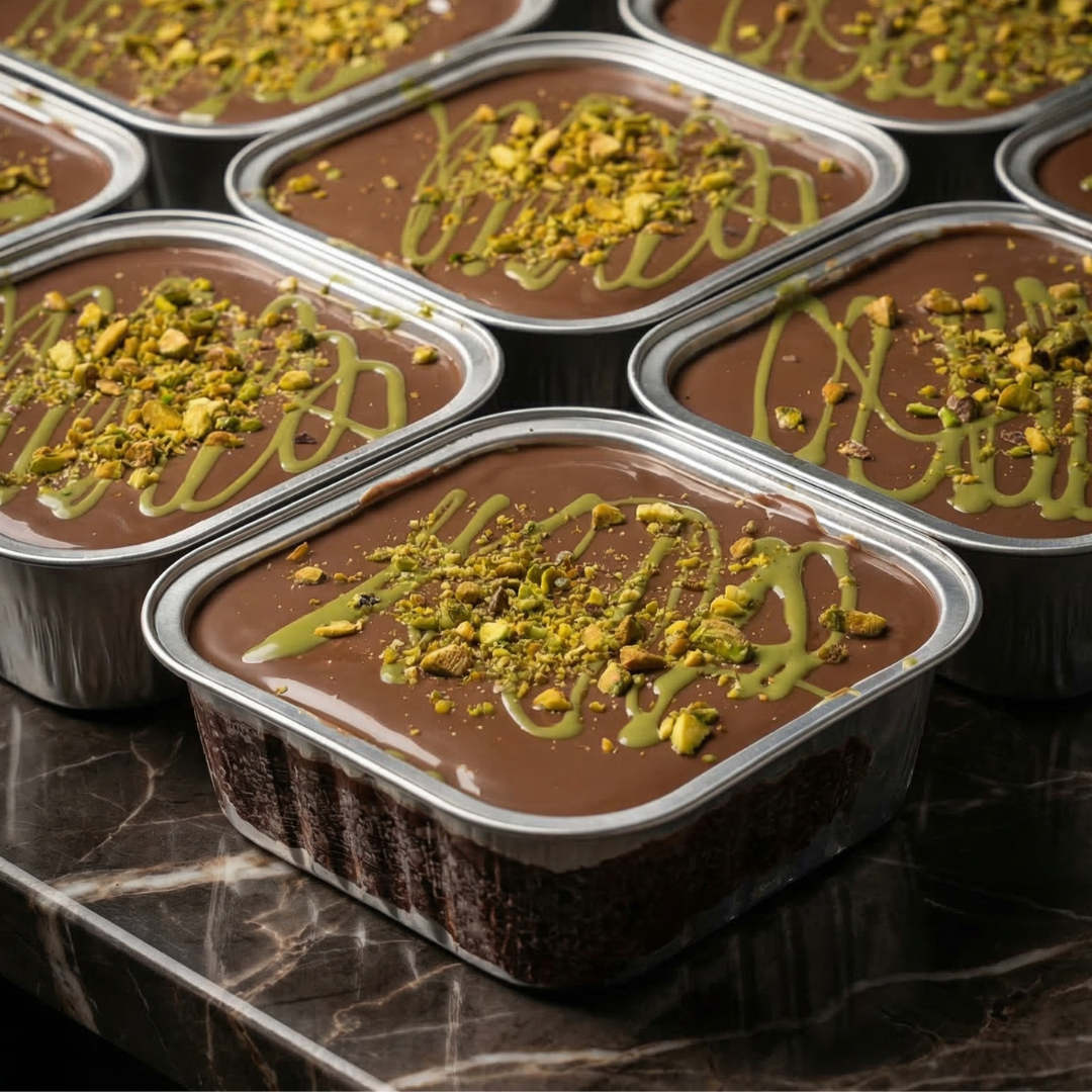 Dubai Pistachio Brownie with Kataifi – 12 oz Tray