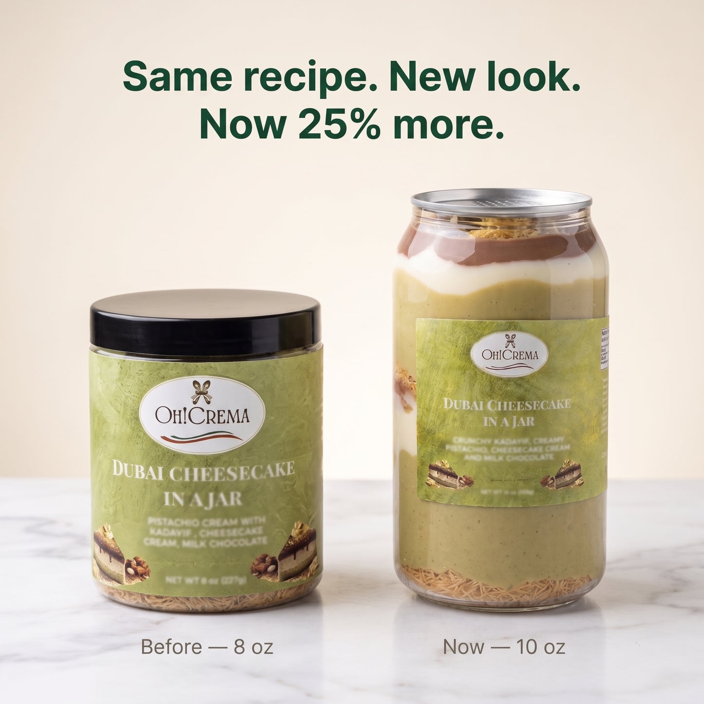 Dubai Cheesecake in a Jar — Kataifi, Pistachio & Belgian Chocolate | 10 oz