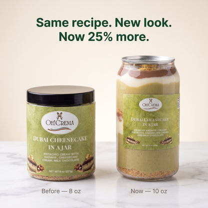 Dubai Cheesecake in a Jar — Kataifi, Pistachio & Belgian Chocolate | 10 oz
