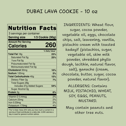 Dubai Lava Chocolate Chip Cookie (10 oz)