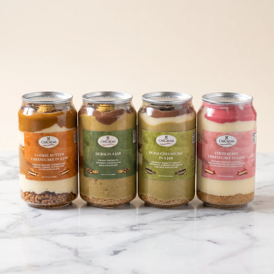 Oh! Crema Signature Bundle — 4 Layered Dessert Jars | Dubai, Cookie Butter & Strawberry