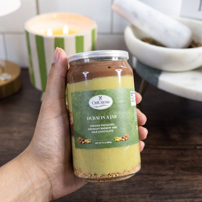 Dubai in a Jar — Handcrafted Pistachio, Kadayif & Belgian Chocolate | 10 oz & 16 oz