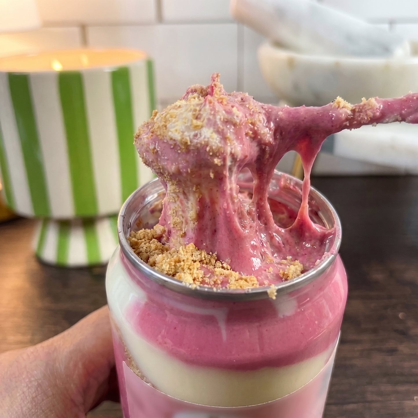 Strawberry Cheesecake in a Jar — Graham, Cheesecake Cream & Strawberry | 10 oz