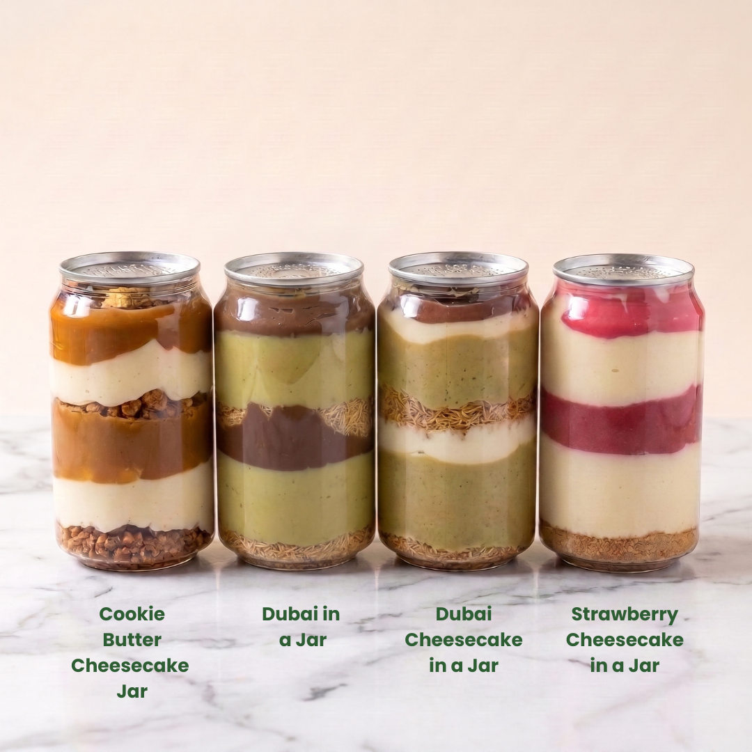 Oh! Crema Signature Bundle — 4 Layered Dessert Jars | Dubai, Cookie Butter & Strawberry