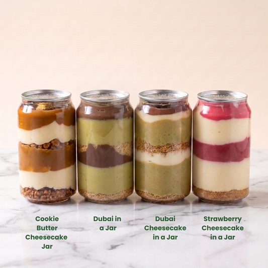 Oh! Crema Signature Bundle — 4 Layered Dessert Jars | Dubai, Cookie Butter & Strawberry