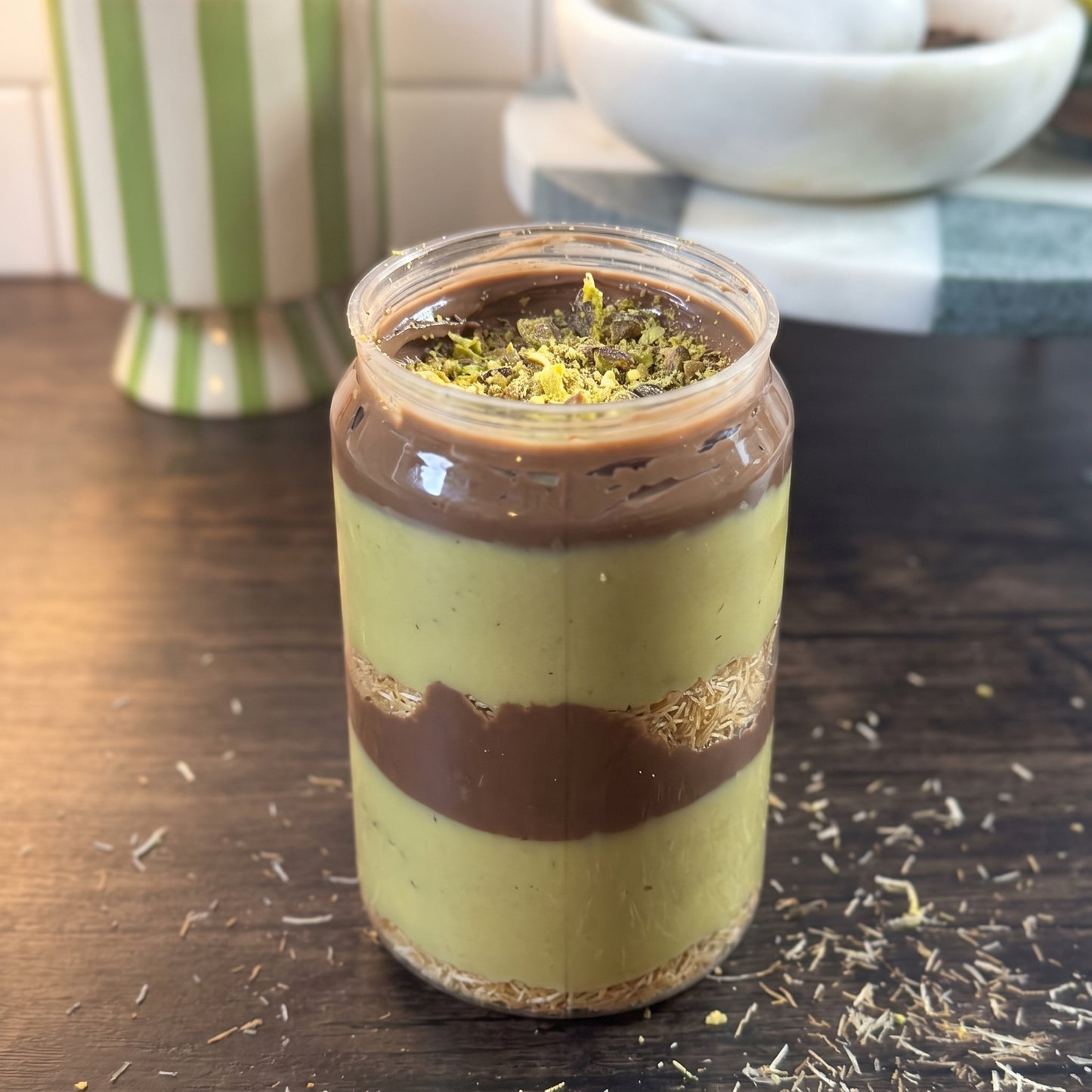 Dubai in a Jar — Handcrafted Pistachio, Kadayif & Belgian Chocolate | 10 oz & 16 oz