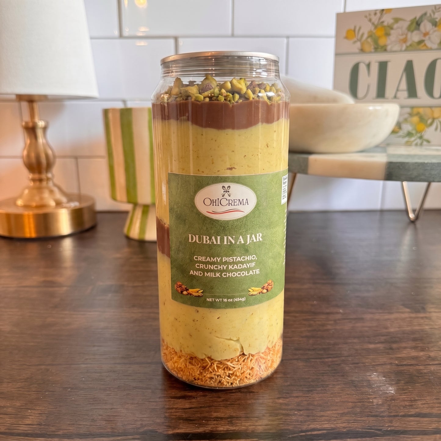 Dubai in a Jar — Handcrafted Pistachio, Kadayif & Belgian Chocolate | 10 oz & 16 oz