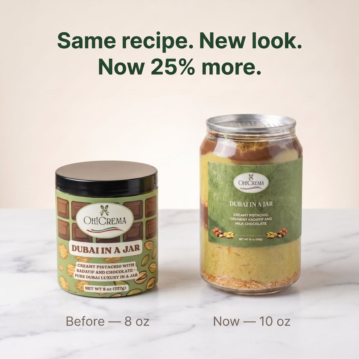 Dubai in a Jar — Handcrafted Pistachio, Kadayif & Belgian Chocolate | 10 oz & 16 oz