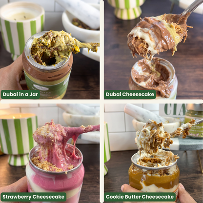 Oh! Crema Signature Bundle — 4 Layered Dessert Jars | Dubai, Cookie Butter & Strawberry
