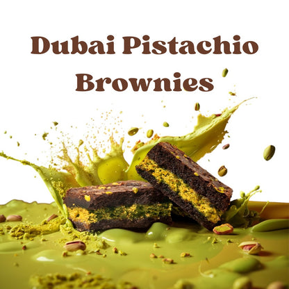 Dubai Pistachio Brownies with Kadayif – 2 Pack (4 oz Trays)