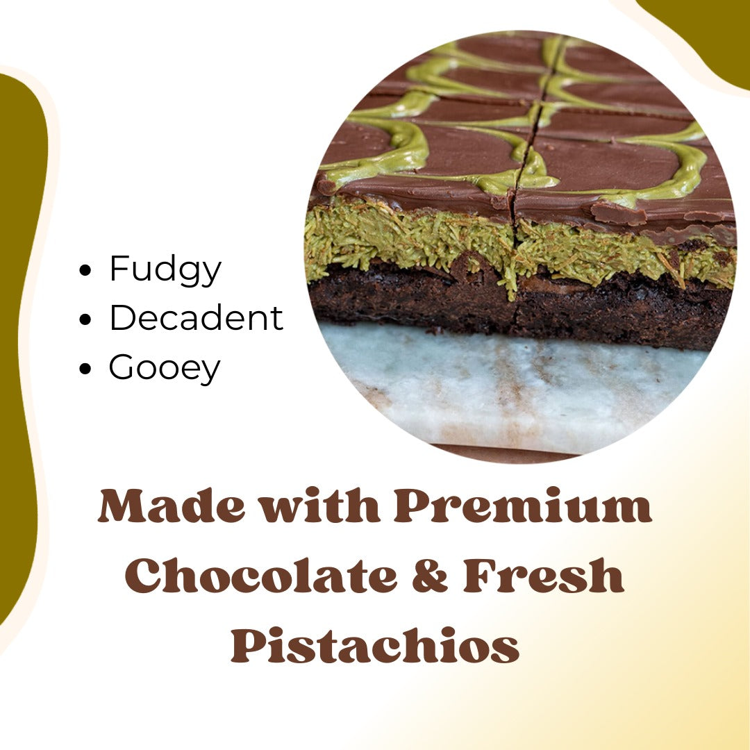Dubai Pistachio Brownies with Kadayif – 2 Pack (4 oz Trays)
