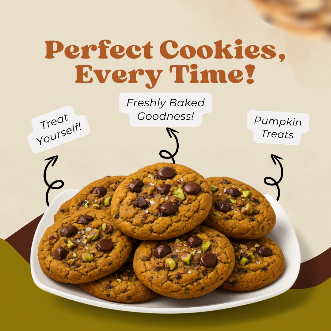 Pumpkin Spice Pistachio Chocolate Chip Cookies | Oh! Crema – 4 Pack